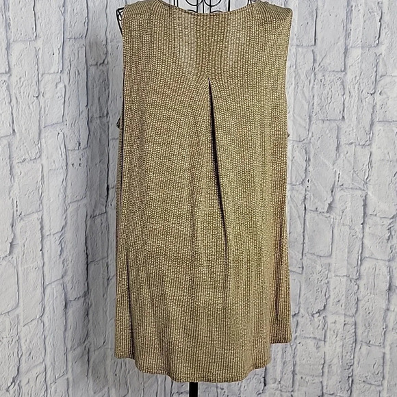 LUCKY BRAND Cream and Green‎ Abstract Sleeveless Blouse Large - Picture 4 of 5